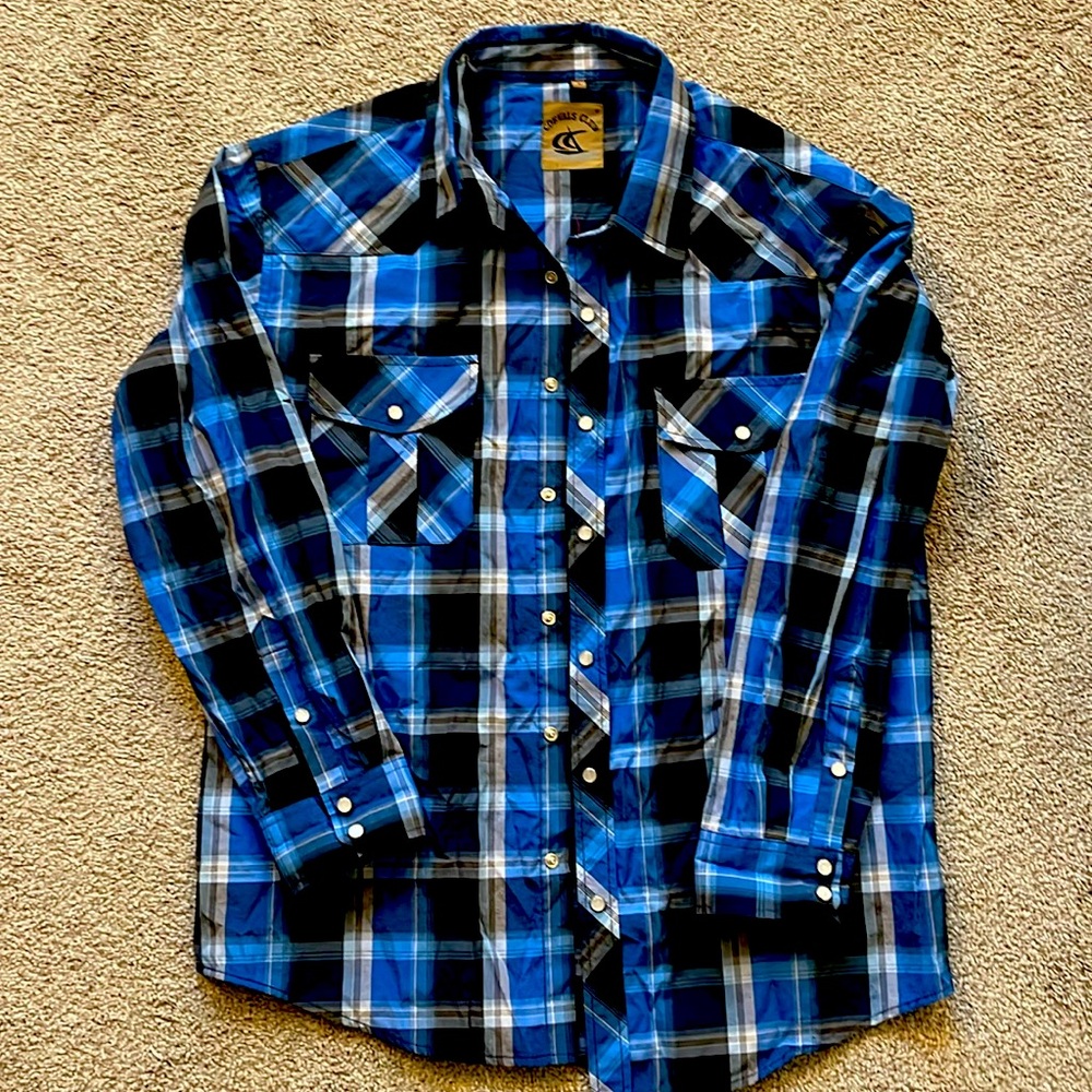 Coevals Club snap long sleeve men’s  large shirt